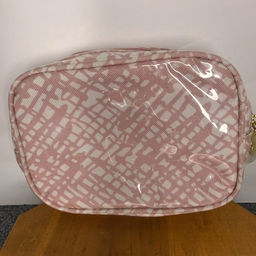 Estee Lauder Pink Cosmetic Travel Bag with Gold‎ Logo Charm